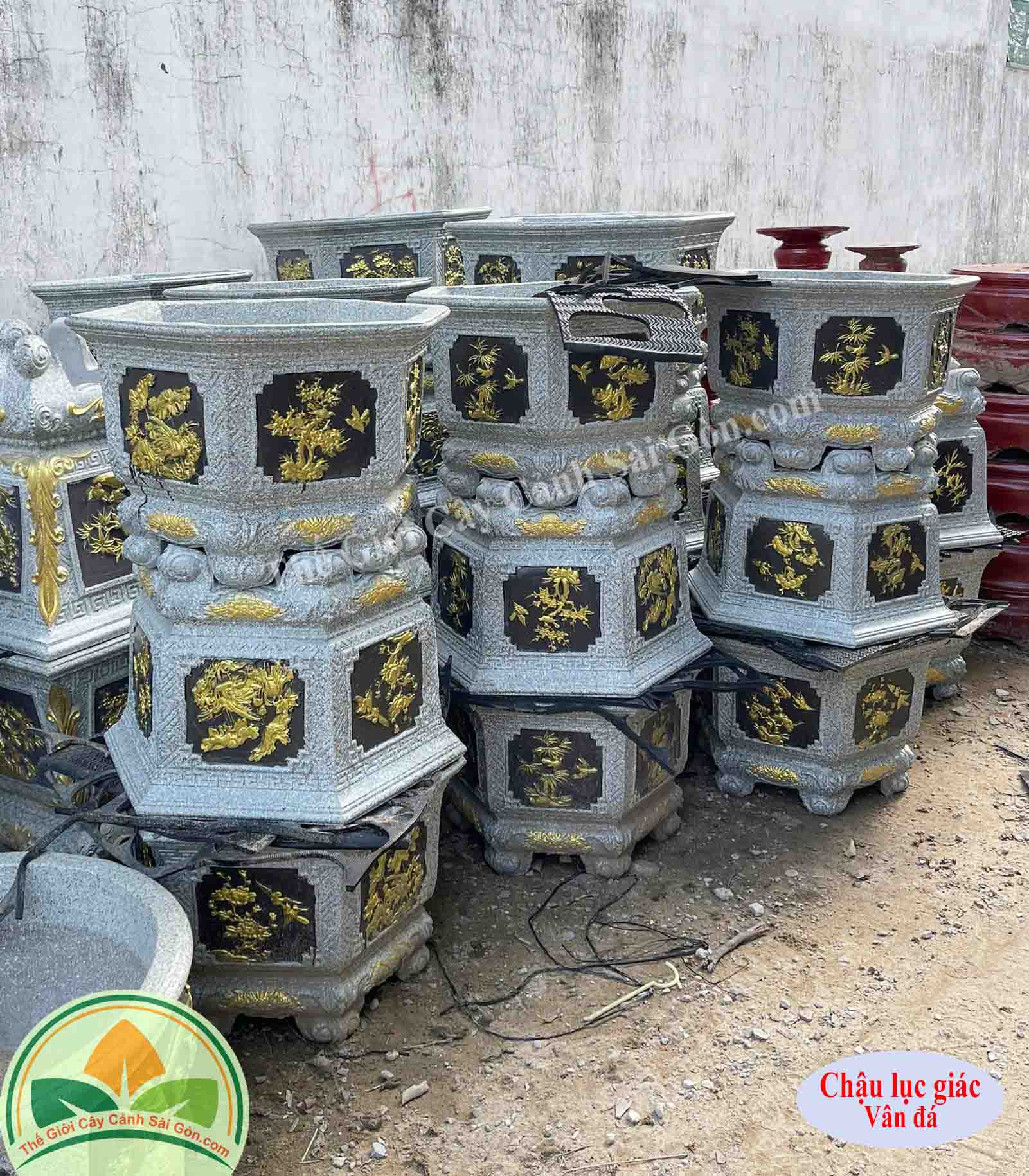 Chậu lục giác vân đá TGCCSG260825