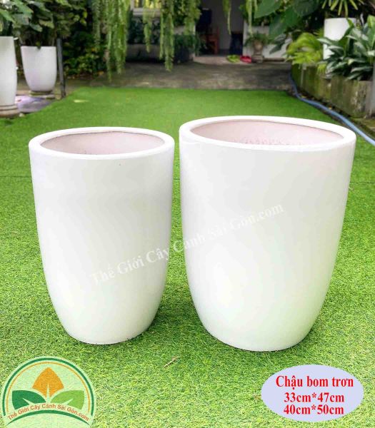 Chậu sứ trắng trơn