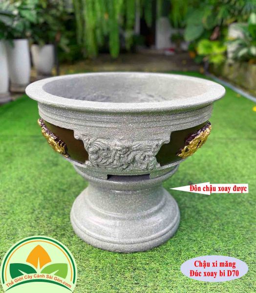 Chậu xi măng xoay bi rồng