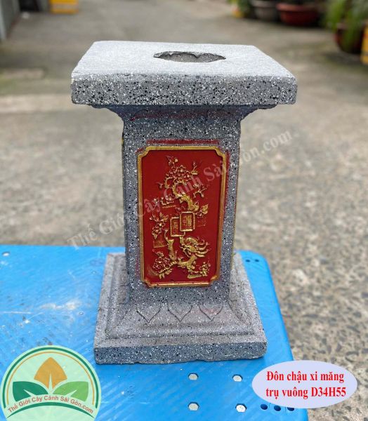 Đôn chậu xi măng vuông D34H55