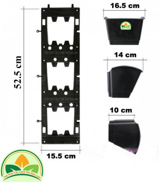 Modul 3 chậu nhựa treo tường